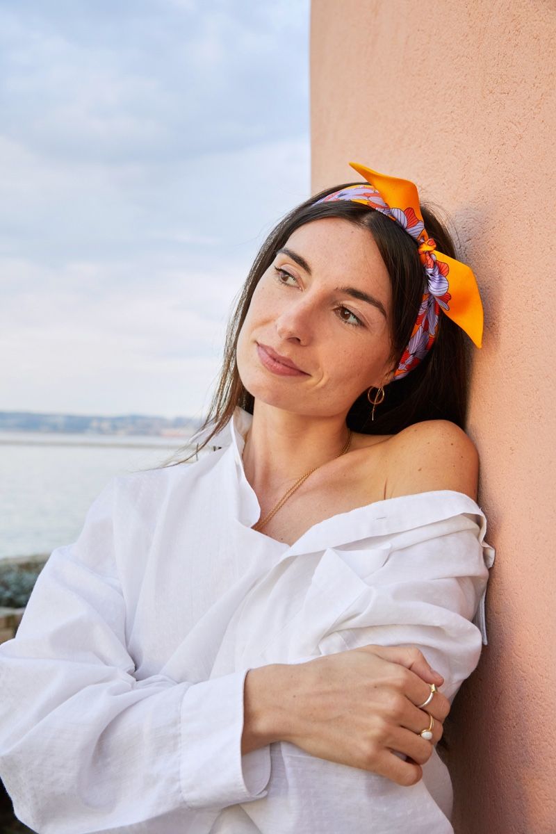 Foulard & Sciarpe: Seiden Twilly gelb orange – Nuovo e nell'imballaggio originale da Zürich venduto da chloe26 2