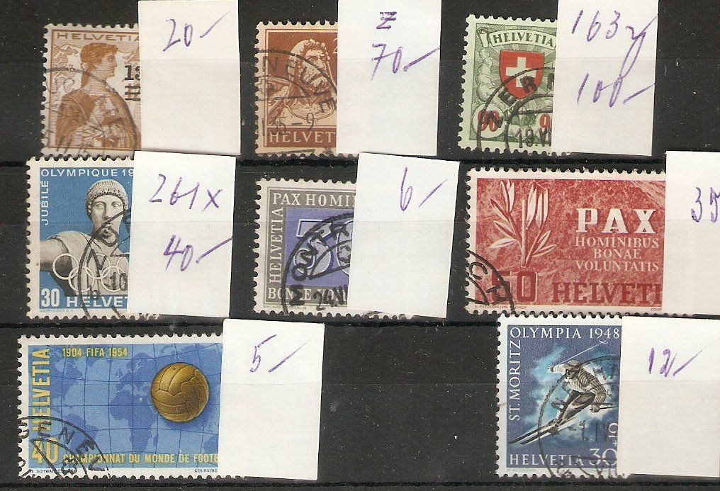 Tutti i francobolli: Los 8 Marken gut gest. – Usato da Lausanne venduto da Whorvath