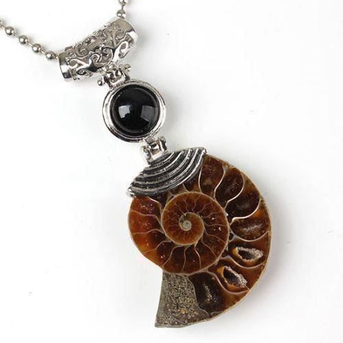 Catenine: AKTION 2 Ketten Ammonit Schwarz Achat Collier Agate – Nuovo (secondo la descrizione) da Prilly venduto da ilyria73 1