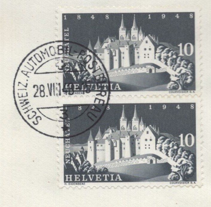 Tutti i francobolli: 1848, IMABA -  BASEL  SSt- Automobilpost – Usato da Aarau venduto da kufi44 2