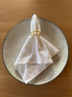 75er Set Stoffservietten aus Baumwolle, weiss, NEU