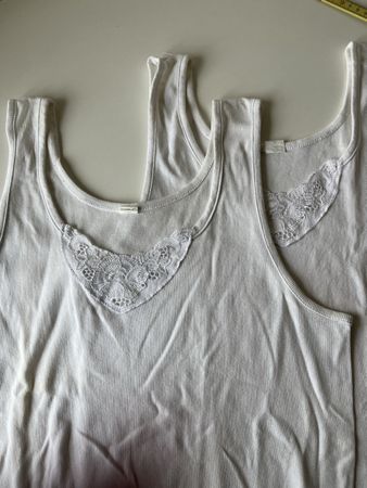 Set 2 weisse Unterhemden Grösse 48/50 100% Baumwolle