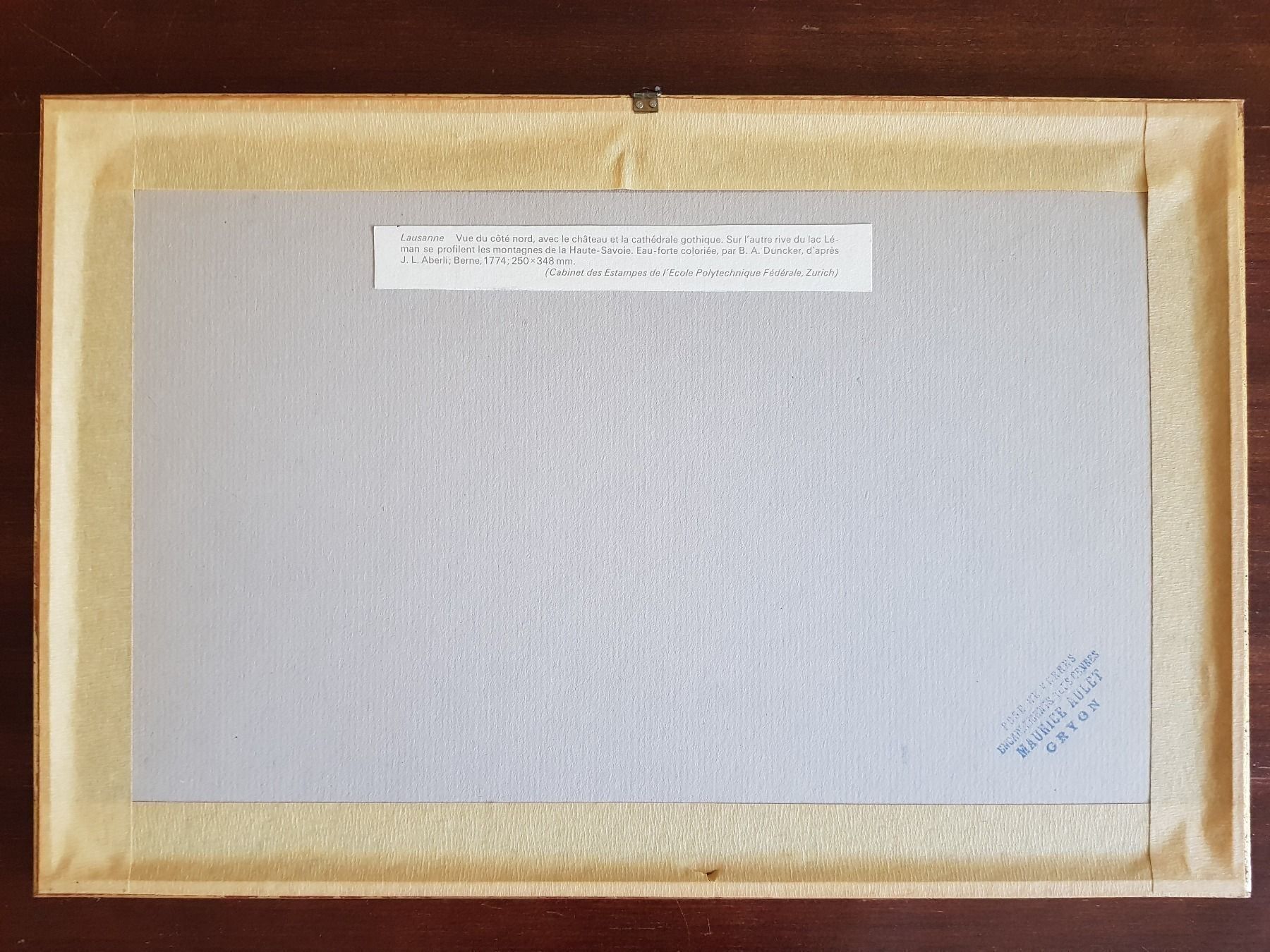 Incisioni: Eau-forte "Lausanne" par B. A. Duncker – Usato da Cossonay-ville venduto da Super-Price-Quality 5