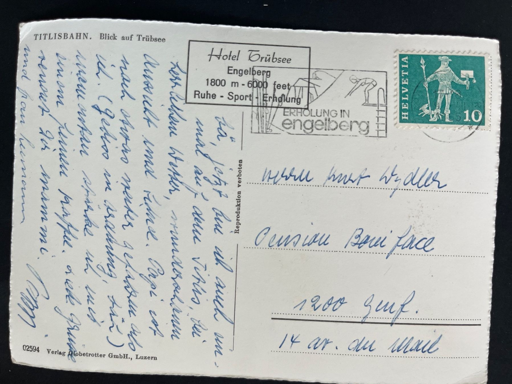 Ansichtskarten: TITLISBAHN. Blick auf Trübsee, ca. 1960 – Gebraucht aus Ostermundigen von DaxKarten-75 1