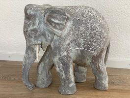 Antiker Orientalischer Asiatischer Indischer Holz Elefant