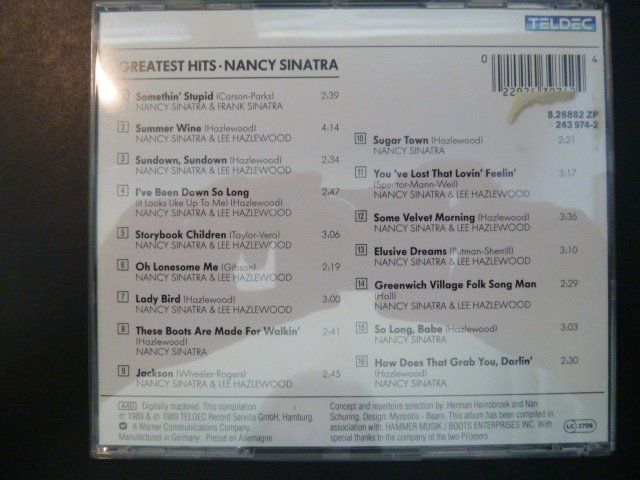 CD: Nancy Sinatra - Greatest Hits  (vergriffen) – Usato da Au ZH venduto da sikoku 2