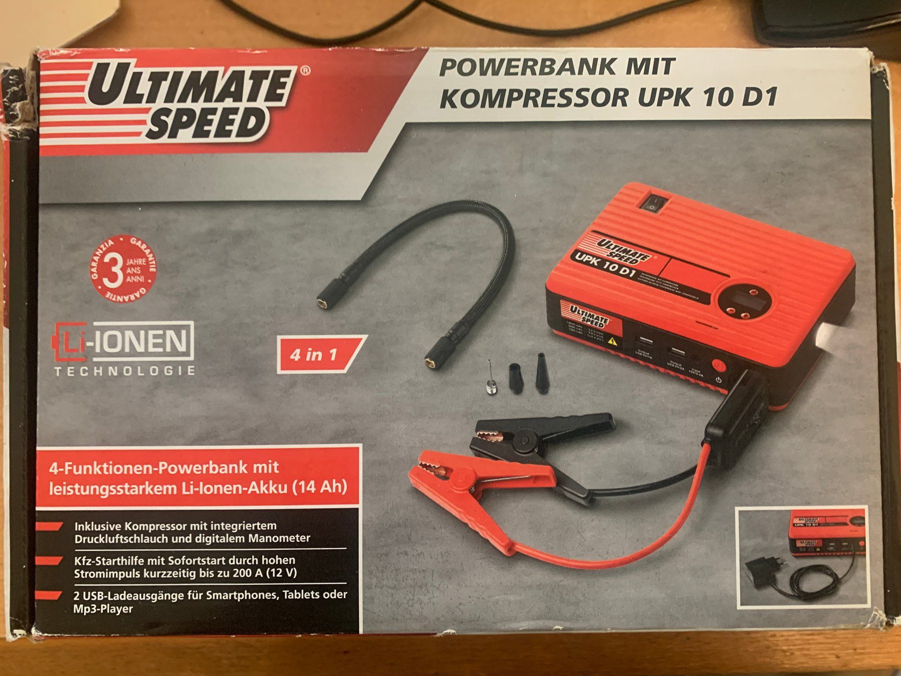 Caricabatterie: Powerbank mit Kompressor, Starthilfe (Ultimate Speed) – Nuovo e nell'imballaggio originale da Zürich venduto da Mobberhund