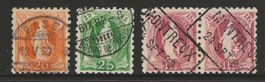 1888 : Nr. 66B, 67B + 71B im Paar : KP 490.--