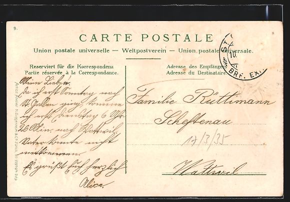 Cartoline postali: St. Gallen-Rosenberg, Ortsansicht mit Ma – Usato da Berlin venduto da bartko-reher 1