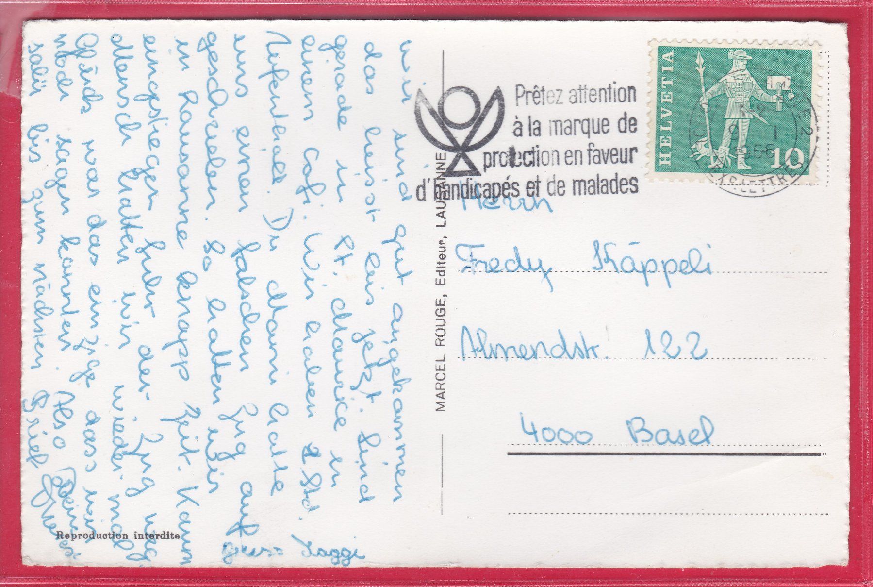 Ansichtskarten: ST. MAURICE ET LES DENTS DU MIDI, 9.1.1966 – Gebraucht aus Oberrieden von Gebirgsstelze 1