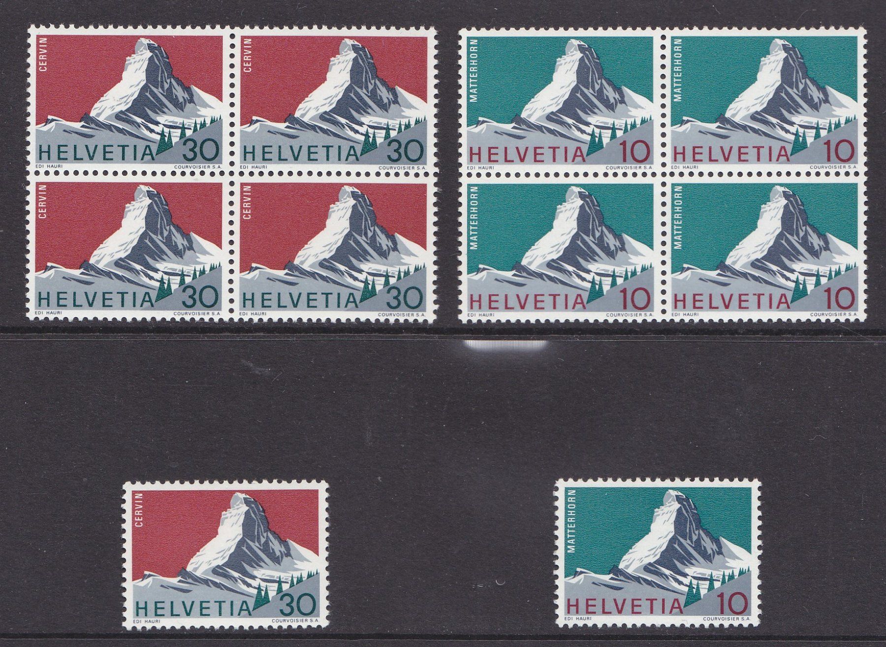 Alle Briefmarken: 1965  Viererblocksatz und Einzelmarkensatz  ** Postfrisch ** – Neu (gemäss Beschreibung) aus Adliswil von Aenti
