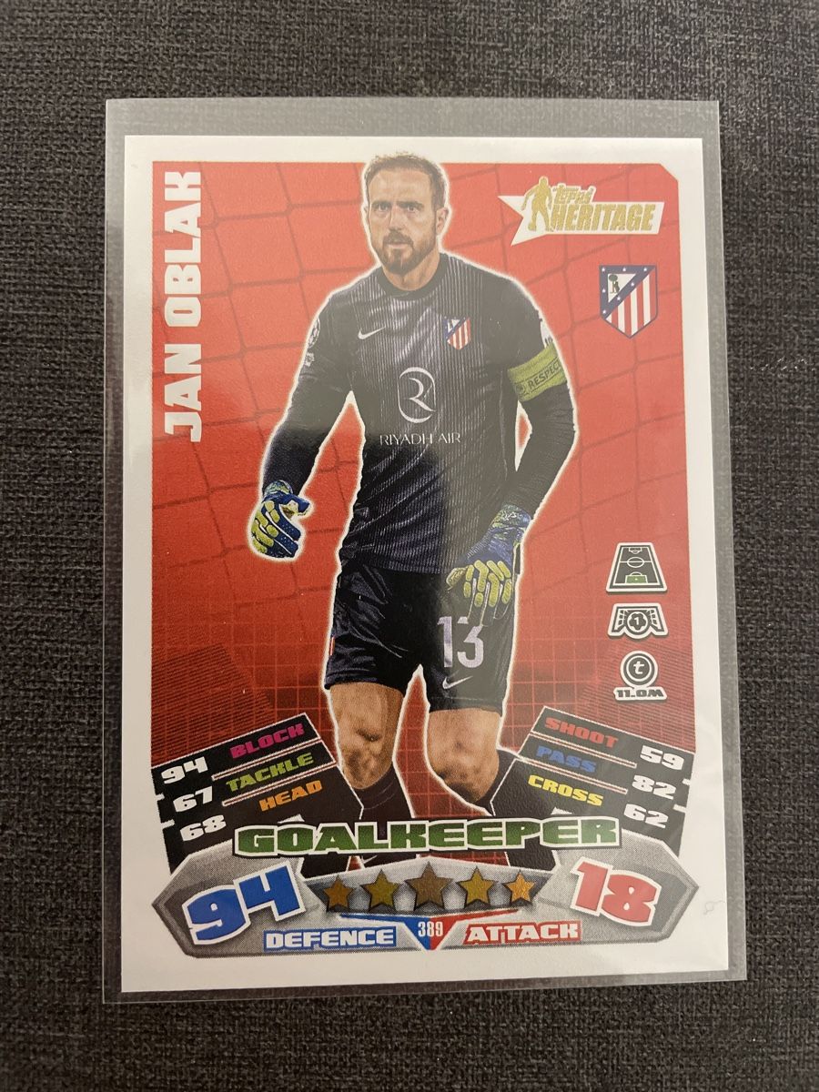 Topps Carte collezionabili: Topps Match Attax Jan Oblak Atletico de Madrid  – Nuovo (secondo la descrizione) da Burgdorf venduto da Sports_Cards_3400