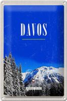 Blechschild-DAVOS-WINTERLANDSCHAFT-BERGE
