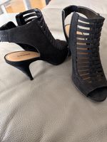 Schwarze High Heels Sandaletten, Gr. 39