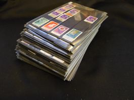 Schweizer Briefmarken Dubletten auf Steckkarten 1982-1985