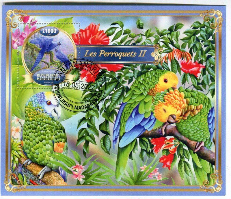 Tous les timbres: Block "Papageien". Madagaskar – Neuf avec emballage d'origine à Basel par Butsch5