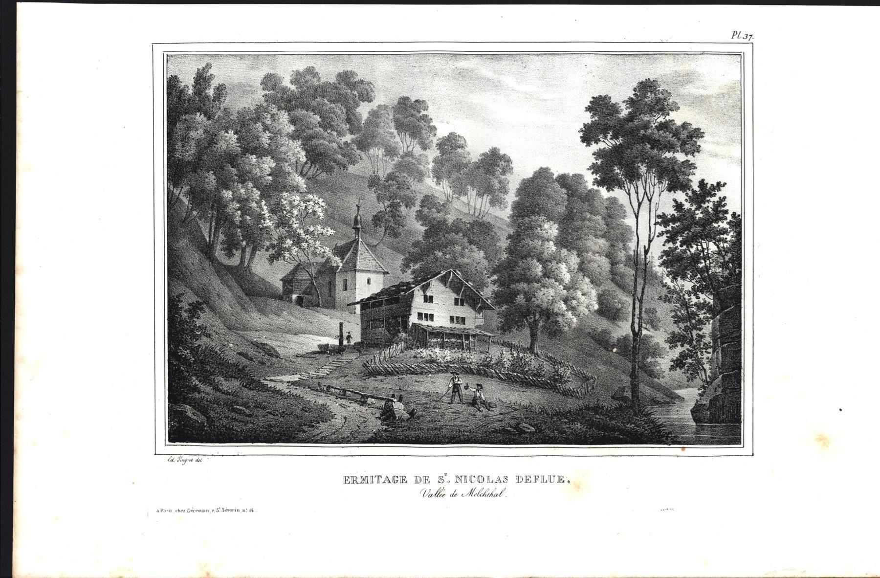 Incisioni: Flüeli Ranft Original-Litho von Pingret – Usato da Rafz venduto da Helvet32