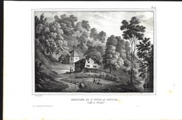Flüeli Ranft Original-Litho von Pingret