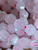 Strang echte Rosenquarz 8 mm diamond cut beads