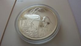 Silbermünze aus Botswana : 2 Pula Braunkehlreiher 1986 ,WWF
