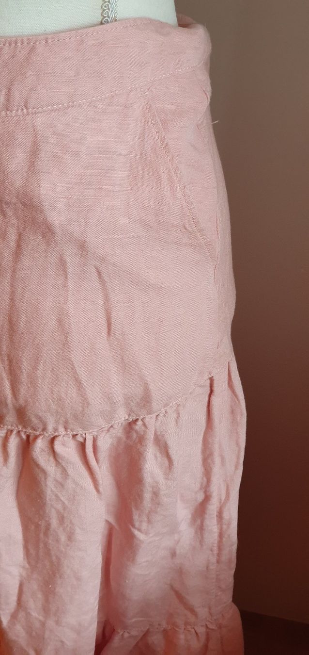 Gonne: Jupe Leinen Leinenjupe durchgeknöpft rosa – Nuovo (secondo la descrizione) da Hittnau venduto da Gamoe 2