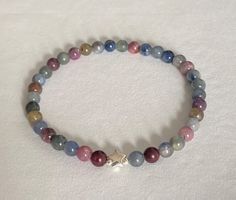 Edelstein Armband Rubin und Saphir mit Silber auf Mass