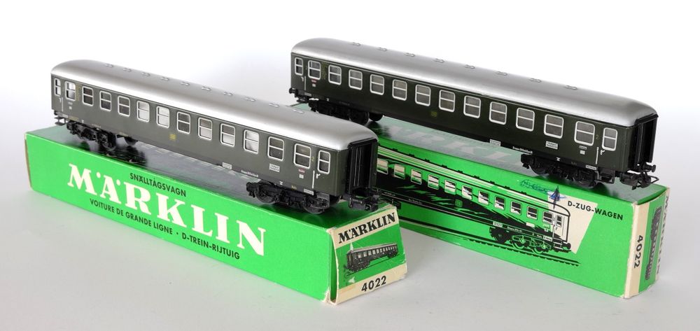 Märklin H0 2 D-Zugwagen 4022, sehr guter Zustand, OVP, 1959 | Kaufen ...