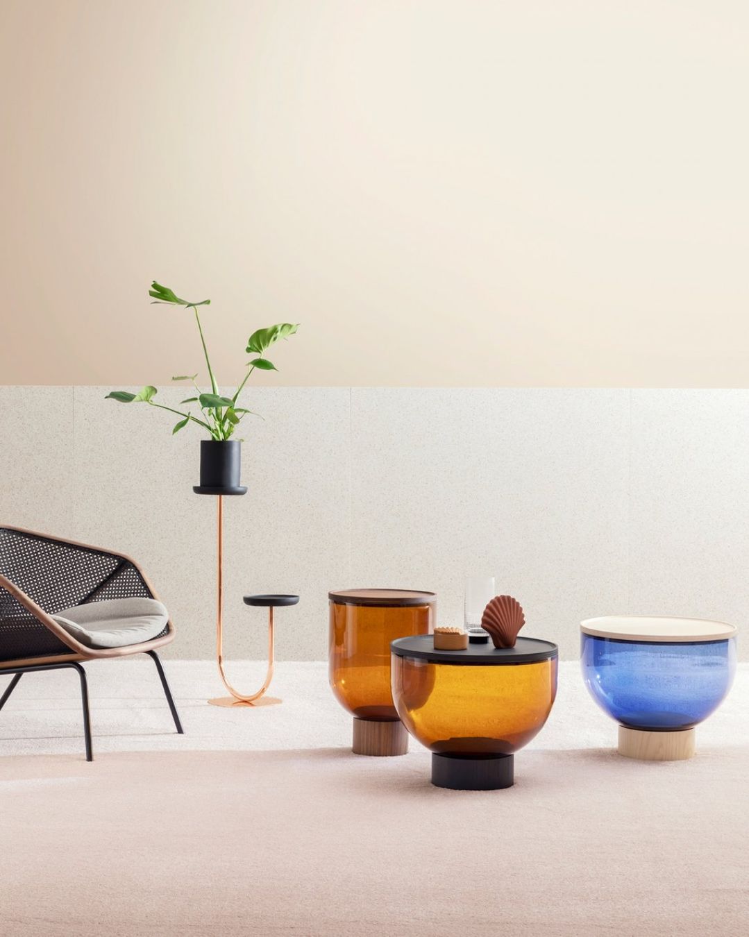 Comodini: Design Beistelltisch, Sidetable, Muranoglas mit Holz Tablett – Nuovo (secondo la descrizione) da Zürich venduto da Robinejoya 2