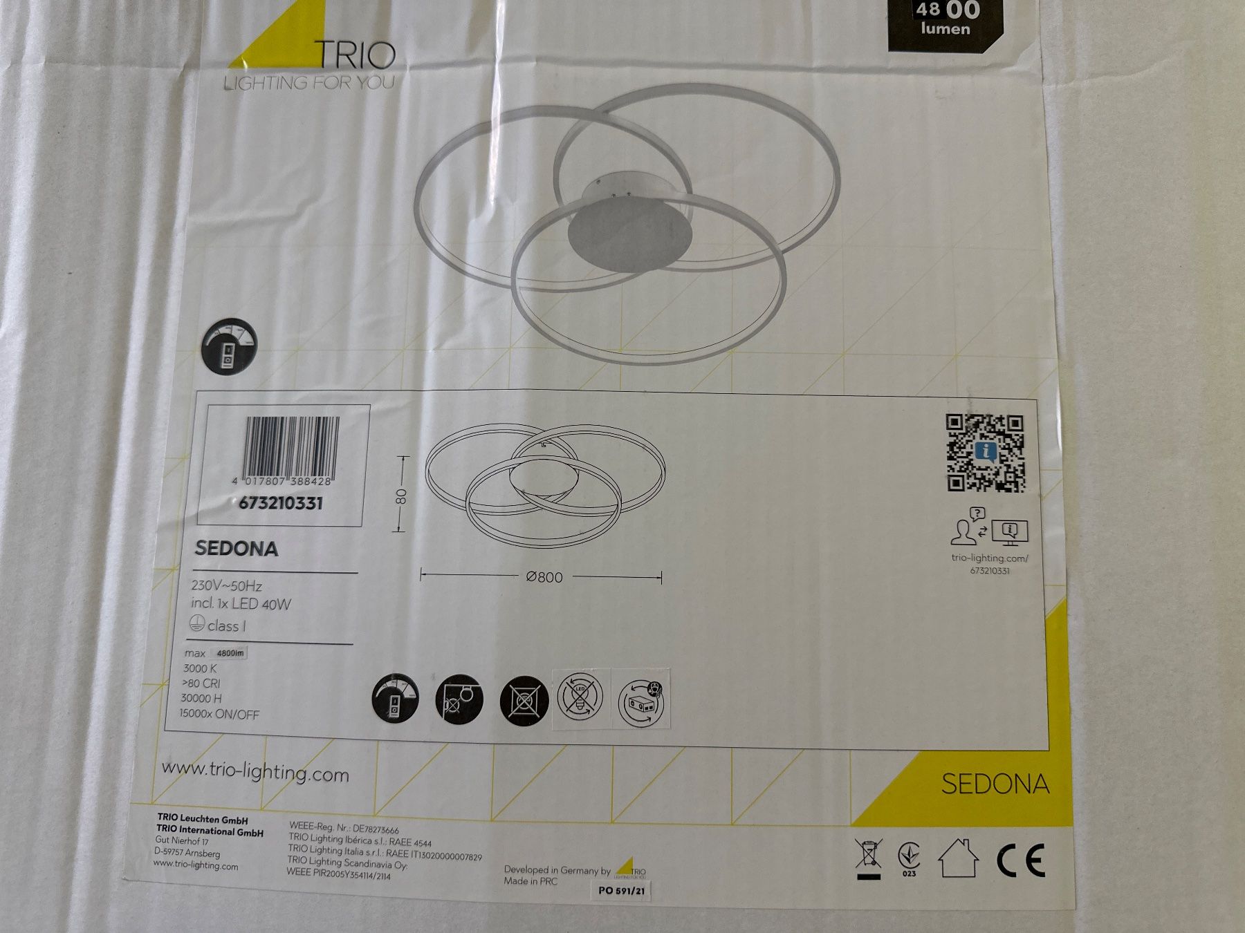 Kronleuchter & Deckenlampen: neue, edle LED Deckenleuchte Sedona weiss – Neu und originalverpackt aus Necker von liq24 4