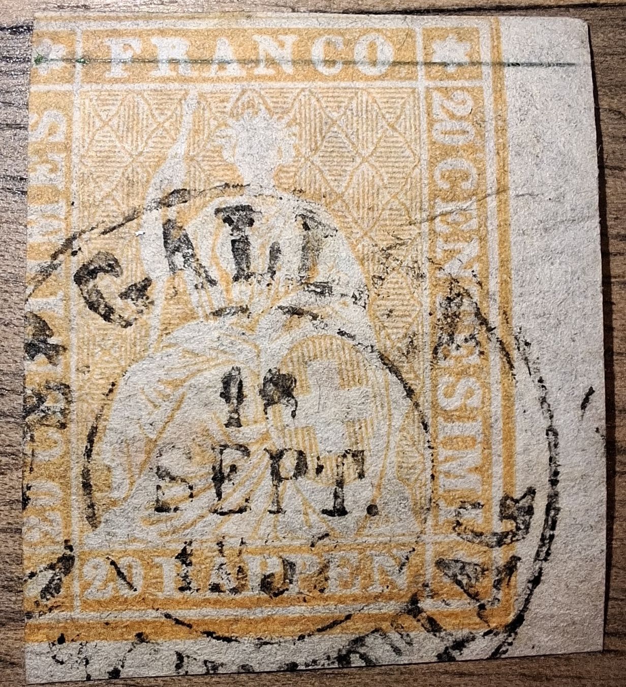 Tutti i francobolli: Strubel 25F mit Bogenrand Kat. 370.- – Usato da Balgach venduto da SIMEON27