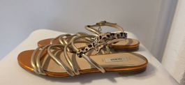 GUESS, Leder Sandalen, gold-orange