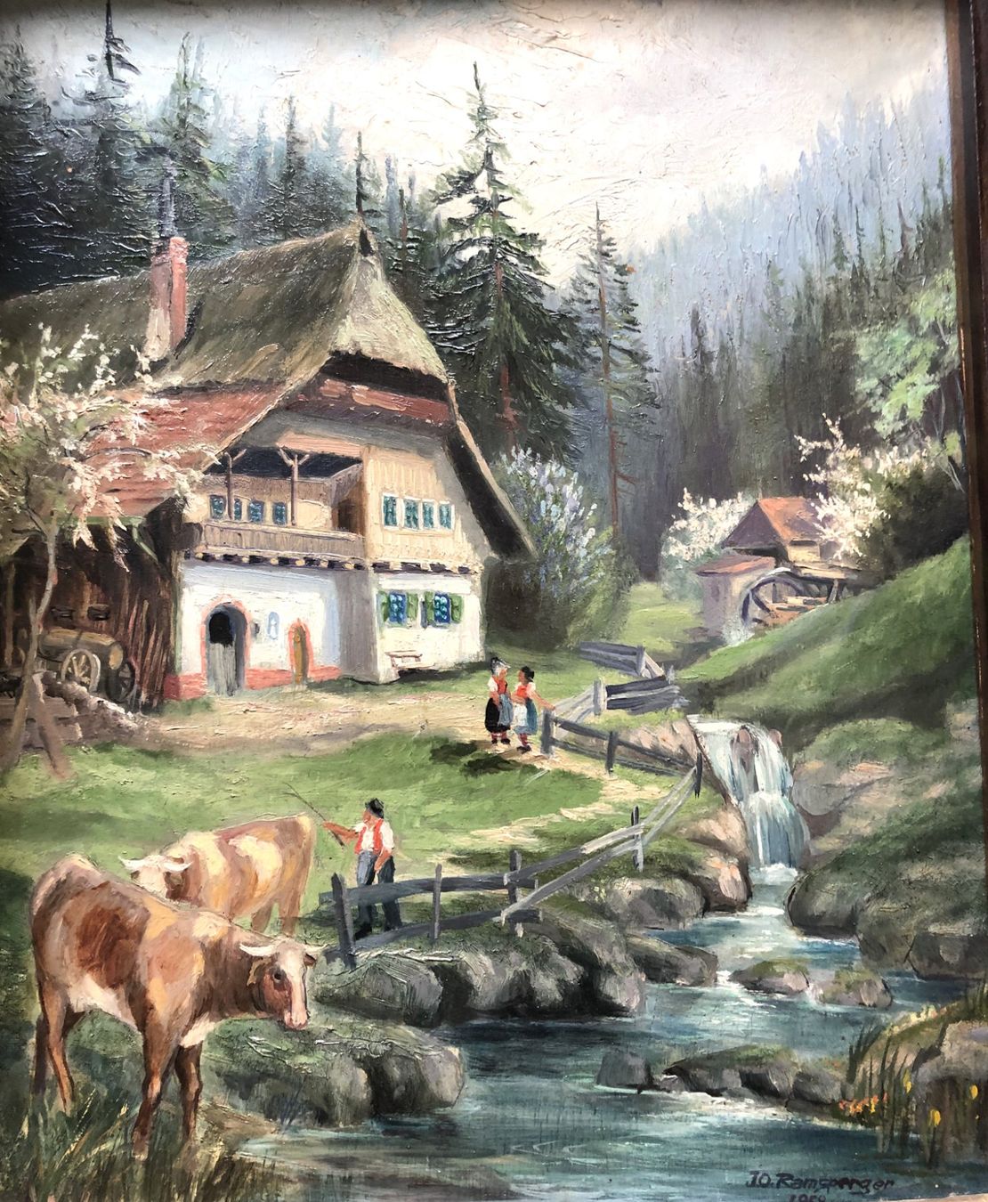 Dipinti: J.O. Ramsperger - Gemälde - Naive Malerei - signiert 1959 – Usato da Schaffhausen venduto da durruti 1