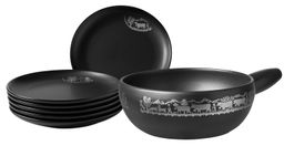 Stöckli Käsefondue-Set Tradition Alpaufzug in schwarz