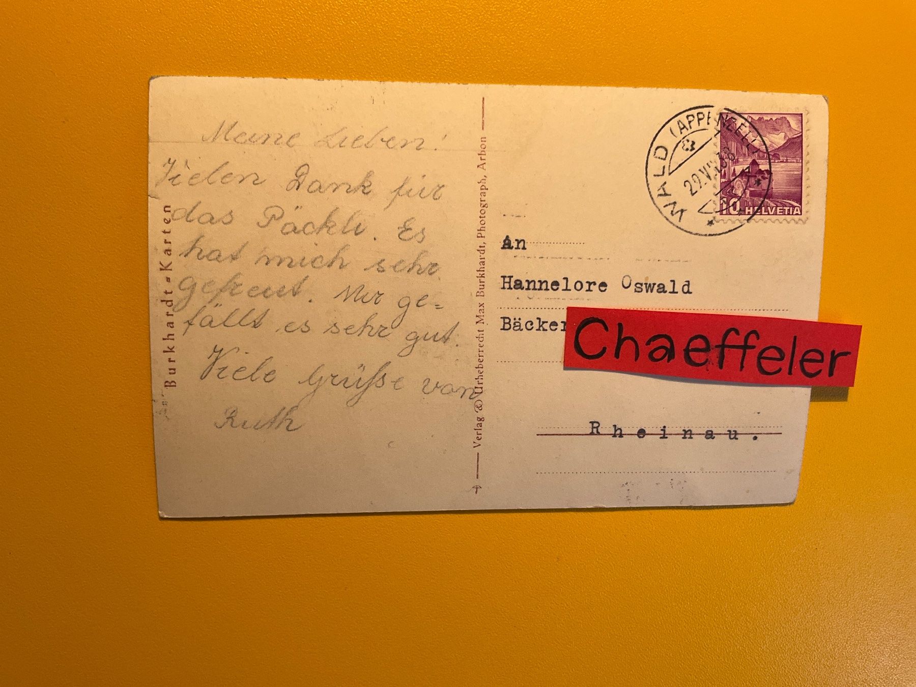 Ansichtskarten: 1938 Luftkurort Wald (Appenzell) – Gebraucht aus Zürich von Chaeffeler 1