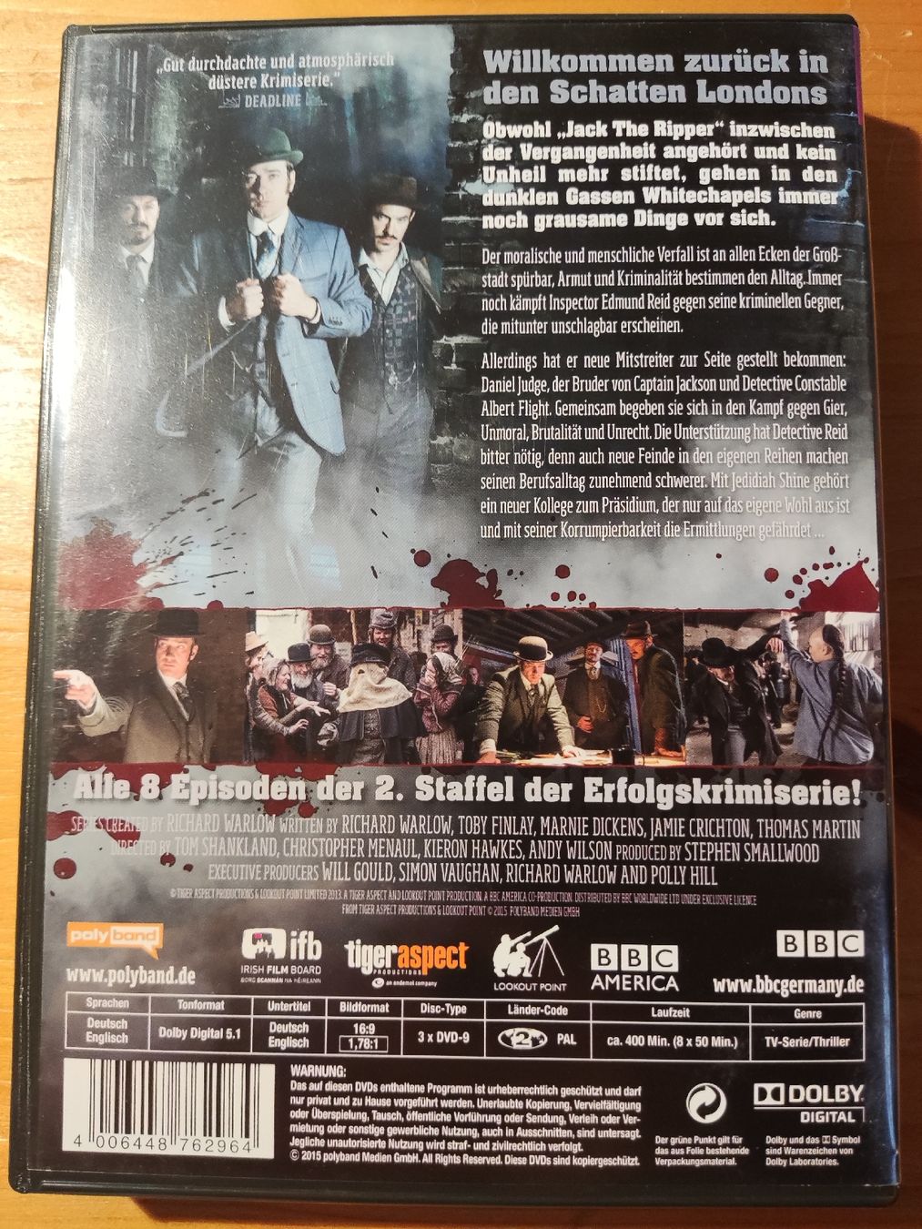 Tutti i DVDs: BBC Ripper Street - Staffel 2 (3 DVDs) – Usato da Oberembrach venduto da giu_7ksd 1