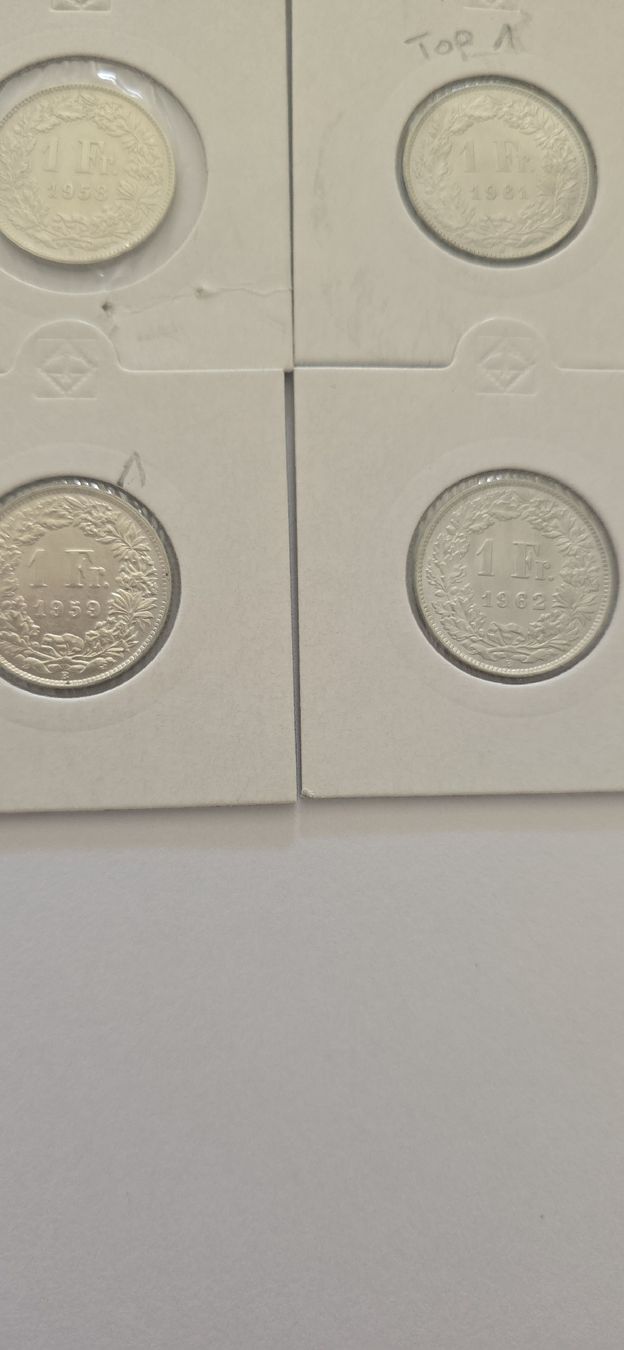 Alle Münzen: suite pieces 1.- UNZ 1957 - 1962 – Neu (gemäss Beschreibung) aus Fribourg von yan_z5fr 3