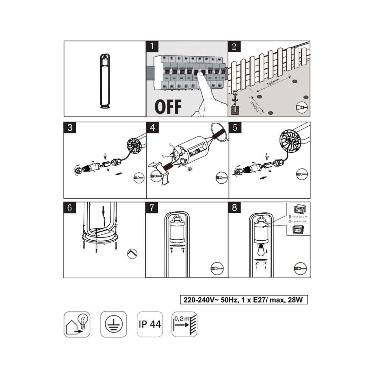 Lampade: Aussen Stehleuchte, Braun, 100 cm Höhe – Nuovo (secondo la descrizione) da Kreuzlingen venduto da Smart-Light 2