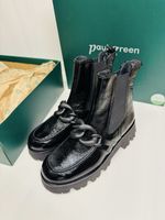 Bottines Paul Green chaîne cuir verni noir 38