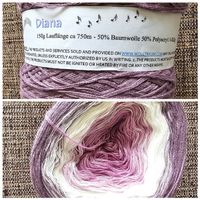 Wollgarn Diana 150g 750m Baumwolle Polyacryl lila weiss