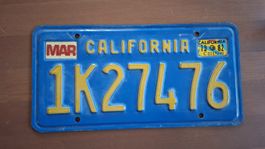 Nummernschild USA Plaque d'immatriculation Californie 