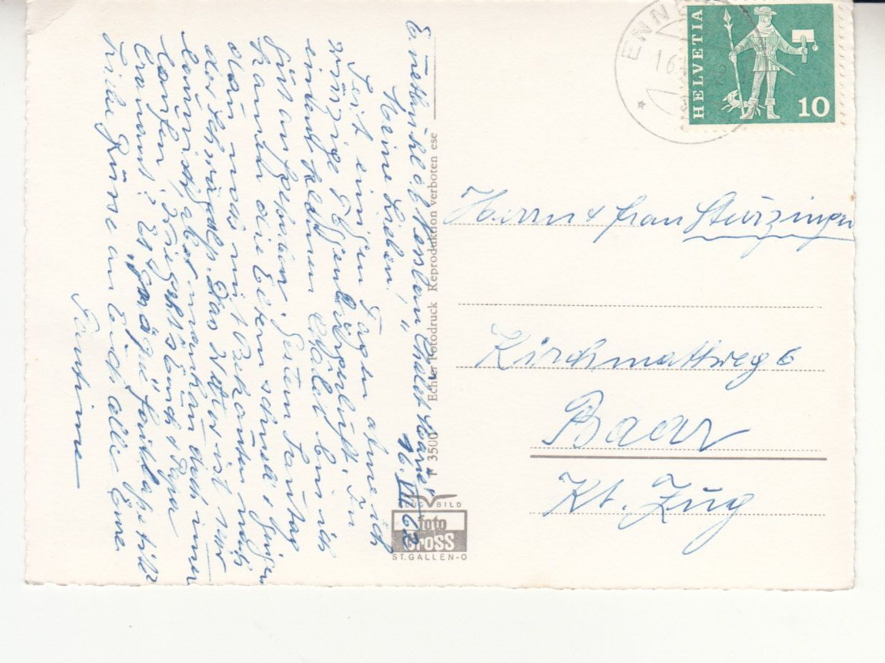 Cartoline postali: Ennetbühl 1962 – Usato da Bürglen TG venduto da StampGraf 1
