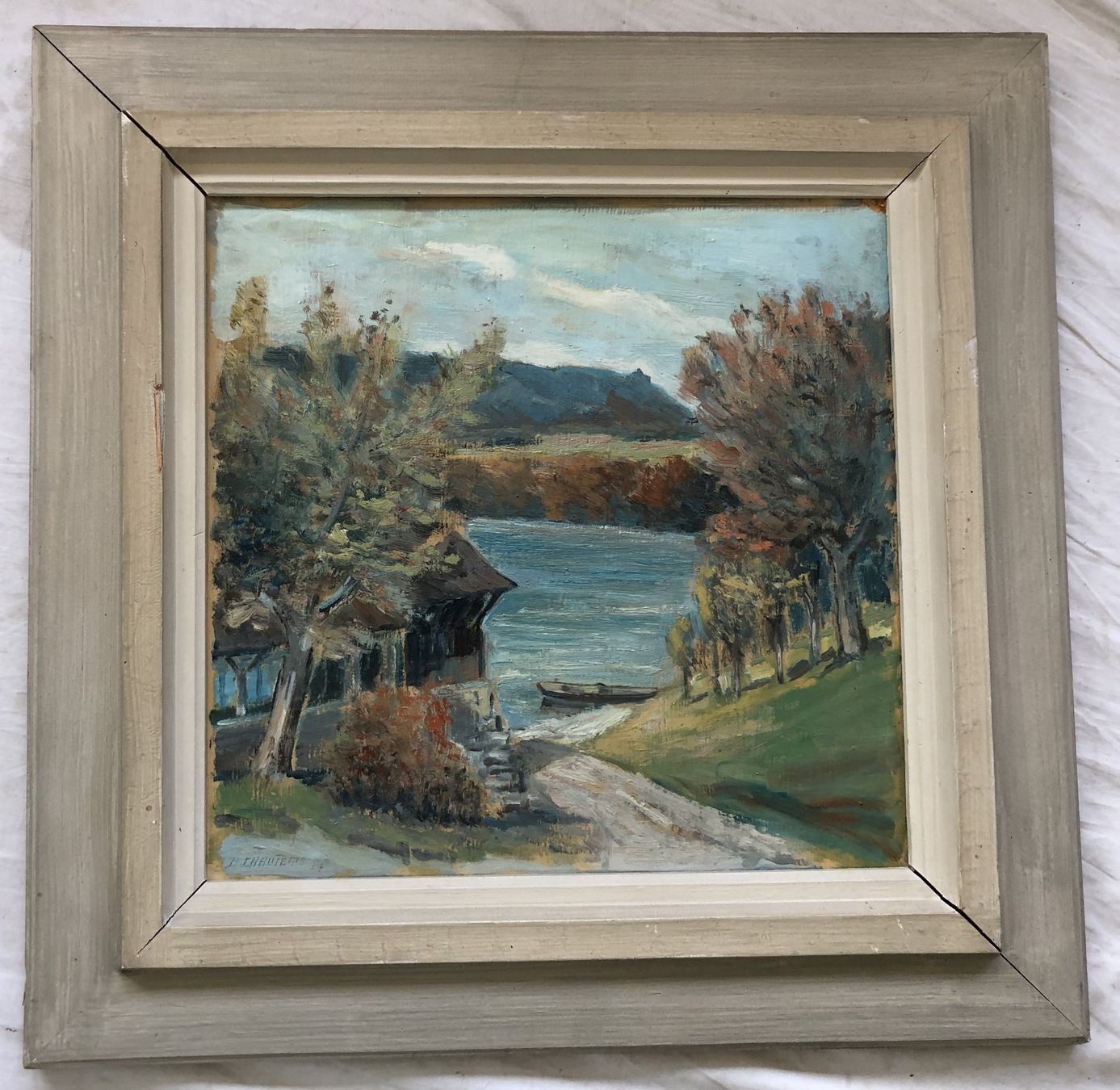 Dipinti: Bernard Chautems - Ölgemälde - Herbstlandschaft - Schupfen – Usato da Schaffhausen venduto da durruti