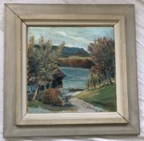 Bernard Chautems - Ölgemälde - Herbstlandschaft - Schupfen