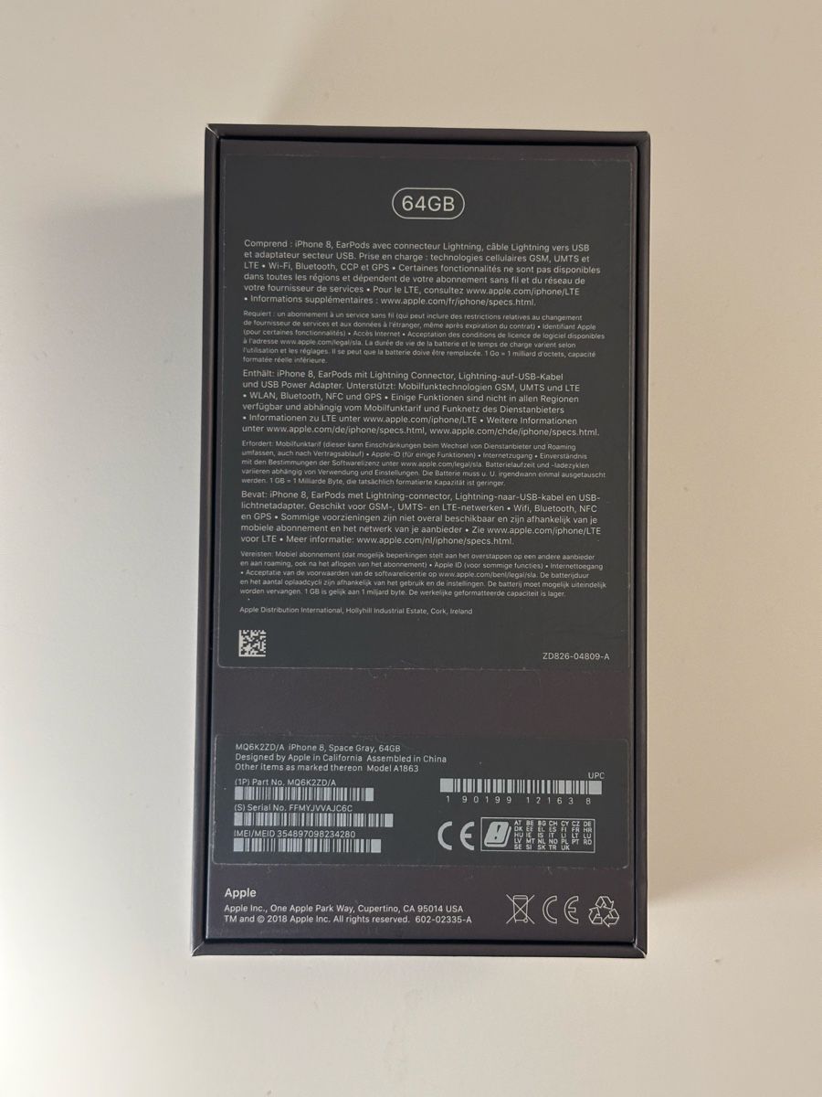 Wandhalterungen: I Phone 8 Spacegray 64GB  VERPACKUNG – Gebraucht aus Aadorf von Mason_Bastet 2