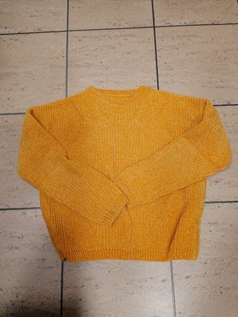 Senfgelber Strickpullover Grösse 158-164