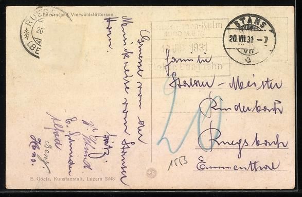 Cartoline postali: Luzern, Blick auf den Vierwaldstätter S – Usato da Berlin venduto da bartko-reher 1