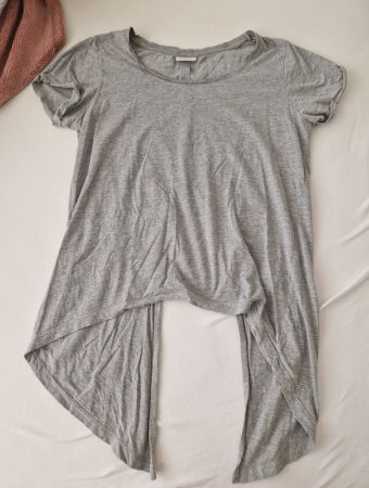 Graues Shirt, Gr. M, Noisy May, Knotendetail, Sommershirt