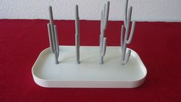 Flaschenständer Abtropfständer grau weiss Abtropfgestell