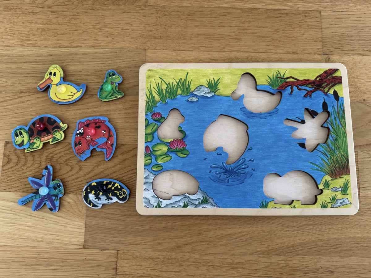 Puzzle: Holz Puzzle mit 6 Teilen, Teich - BSZ Stiftung – Nuovo (secondo la descrizione) da Zürich venduto da wtpooh 1