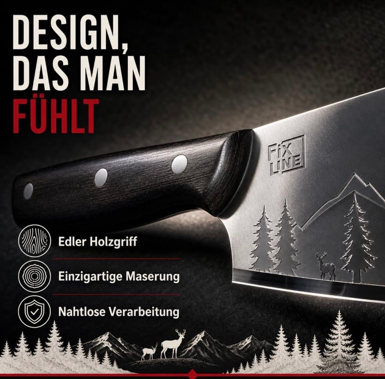 Coltelli da cucina: FIXLINE Santoku Messer 18cm BLACK FOREST EDITON – Nuovo e nell'imballaggio originale da Basel venduto da Seifehuesli 4
